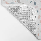 Terrazzo memphis blue pink pastel Bath Mat Gallery Image 2