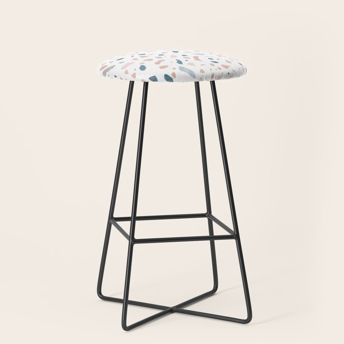 Terrazzo memphis blue pink pastel Stool Gallery Image 1