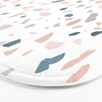 Terrazzo memphis blue pink pastel Bath Mat Gallery Image 3