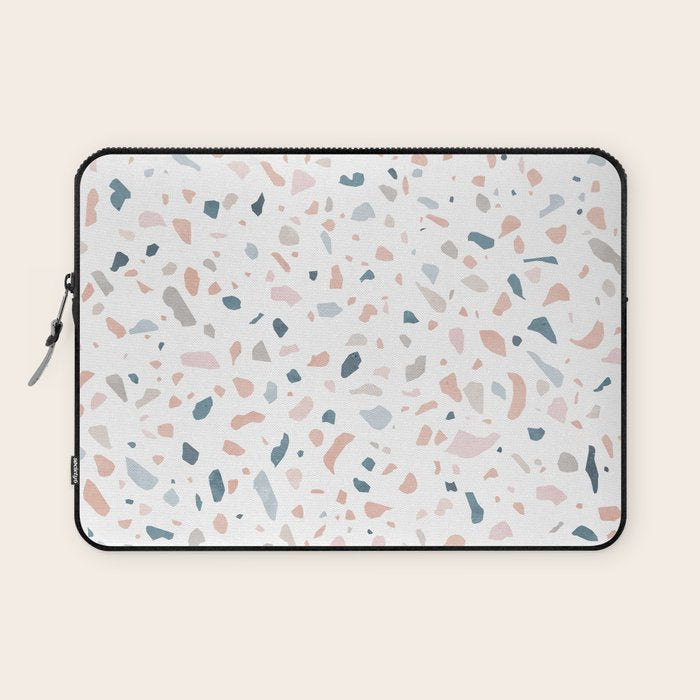 Terrazzo memphis blue pink pastel Laptop Sleeve Gallery Image 1