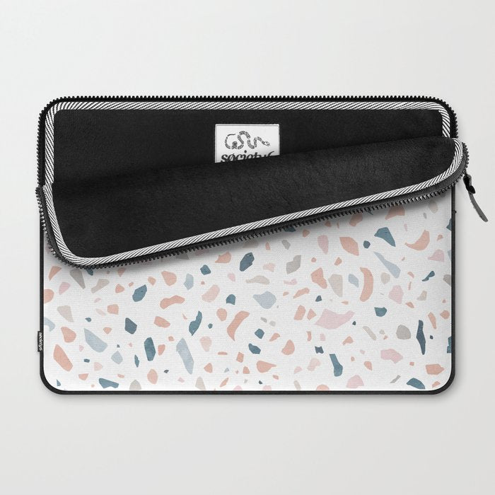 Terrazzo memphis blue pink pastel Laptop Sleeve Gallery Image 2