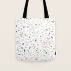 Terrazzo memphis blue pink pastel Tote Bag Gallery Image 1