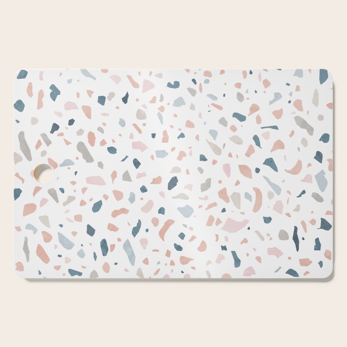 Terrazzo memphis blue pink pastel Cutting Board Gallery Image 1