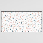 Terrazzo memphis blue pink pastel Desk Mat Gallery Image 3
