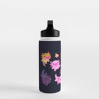 Happy axolotl - dark Water Bottle Gallery Image 3