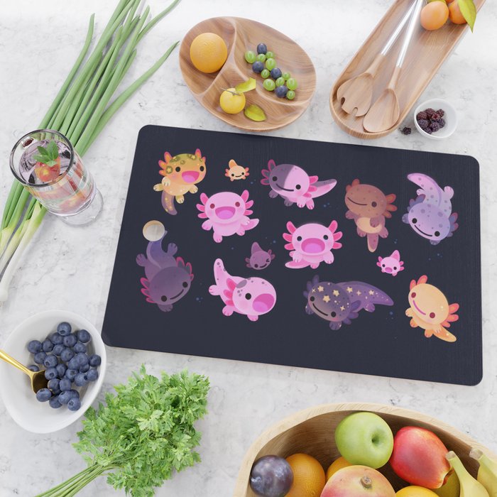 Happy axolotl - dark Cutting Board Gallery Image 2