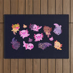 Happy axolotl - dark Outdoor Rug Gallery Image 1