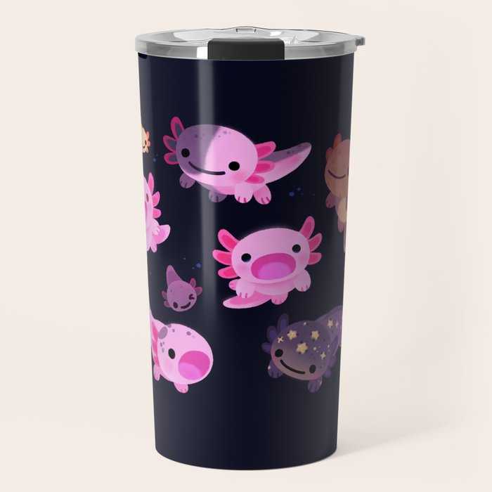 Happy axolotl - dark Travel Mug Gallery Image 1