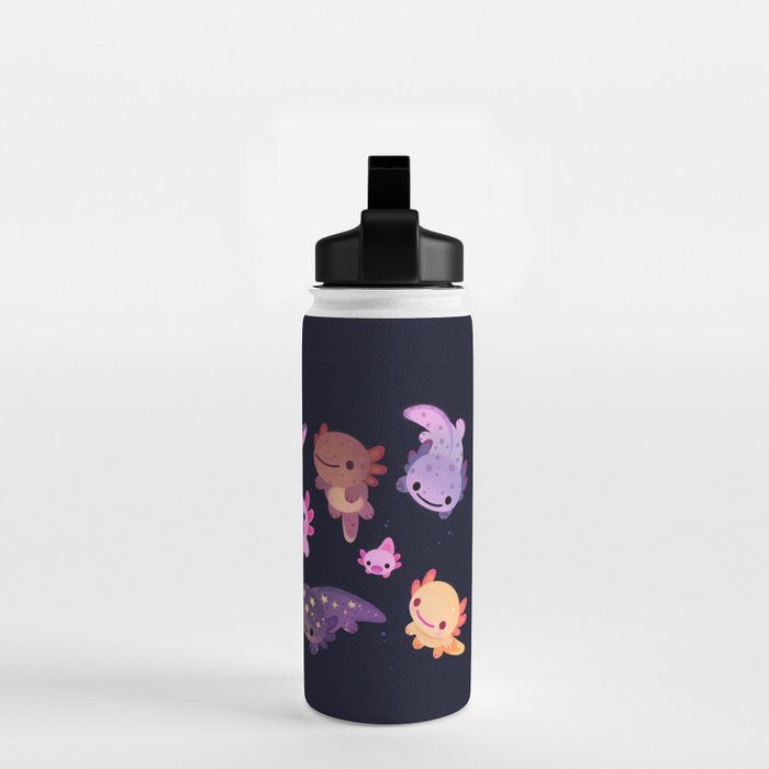 Happy axolotl - dark Water Bottle Gallery Image 2