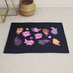 Happy axolotl - dark Rug Gallery Image 1