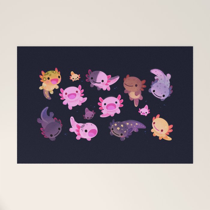Happy axolotl - dark Welcome Mat Gallery Image 1