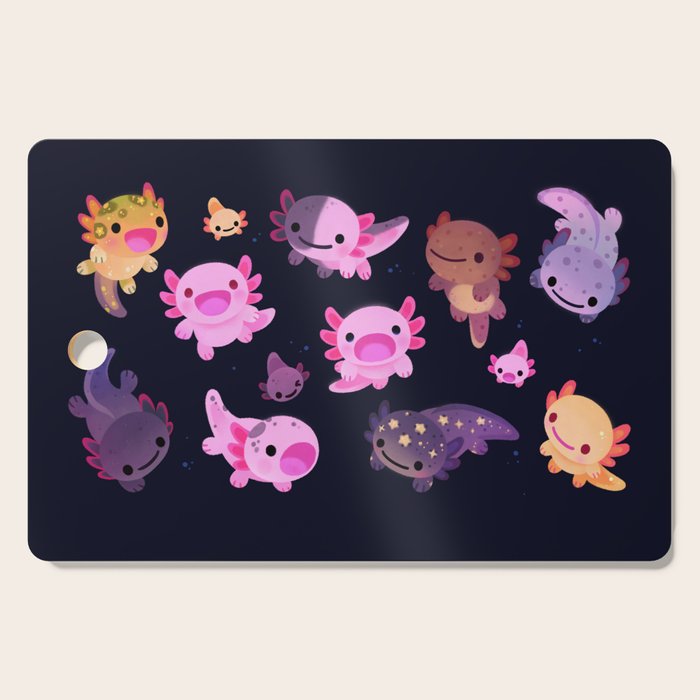 Happy axolotl - dark Cutting Board Gallery Image 1