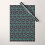 Vintage Floral Arches Art Nouveau Pattern in Deep Plum and Teal Green Wrapping Paper Gallery Image 1