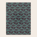 Vintage Floral Arches Art Nouveau Pattern in Deep Plum and Teal Green Notebook Gallery Image 4