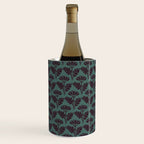 Vintage Floral Arches Art Nouveau Pattern in Deep Plum and Teal Green Wine Chiller Gallery Image 3