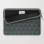 Vintage Floral Arches Art Nouveau Pattern in Deep Plum and Teal Green Laptop Sleeve Gallery Image 2