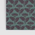 Vintage Floral Arches Art Nouveau Pattern in Deep Plum and Teal Green Poster Gallery Image 3