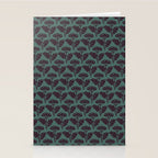 Vintage Floral Arches Art Nouveau Pattern in Deep Plum and Teal Green Stationery Card Gallery Image 2