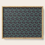 Vintage Floral Arches Art Nouveau Pattern in Deep Plum and Teal Green Serving Tray Gallery Image 1