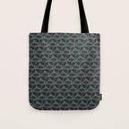 Vintage Floral Arches Art Nouveau Pattern in Deep Plum and Teal Green Tote Bag Gallery Image 1