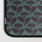 Vintage Floral Arches Art Nouveau Pattern in Deep Plum and Teal Green Laptop Sleeve Gallery Image 3