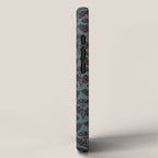 Vintage Floral Arches Art Nouveau Pattern in Deep Plum and Teal Green iPhone Case Gallery Image 2