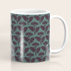 Vintage Floral Arches Art Nouveau Pattern in Deep Plum and Teal Green Coffee Mug Gallery Image 1