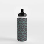 Vintage Floral Arches Art Nouveau Pattern in Deep Plum and Teal Green Water Bottle Gallery Image 2