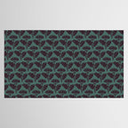Vintage Floral Arches Art Nouveau Pattern in Deep Plum and Teal Green Tablecloth Gallery Image 2