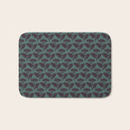 Vintage Floral Arches Art Nouveau Pattern in Deep Plum and Teal Green Bath Mat Gallery Image 1