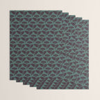 Vintage Floral Arches Art Nouveau Pattern in Deep Plum and Teal Green Wrapping Paper Gallery Image 3