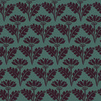 Vintage Floral Arches Art Nouveau Pattern in Deep Plum and Teal Green Coffee Mug Gallery Image 2