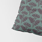 Vintage Floral Arches Art Nouveau Pattern in Deep Plum and Teal Green Pillow Sham Gallery Image 4