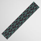 Vintage Floral Arches Art Nouveau Pattern in Deep Plum and Teal Green Table Runner Gallery Image 3
