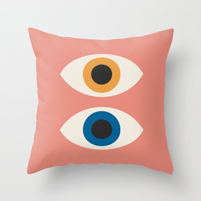 Bauhaus Eyes on Pink 1919 Throw Pillow Gallery Image 6