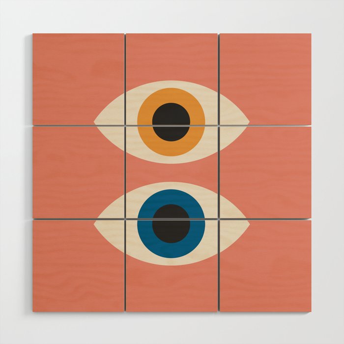Bauhaus Eyes on Pink 1919 Wood Wall Art Gallery Image 1