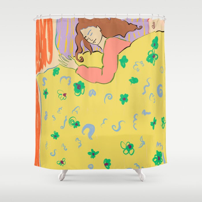 SLEEPING IN Shower Curtain Gallery Image 1