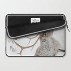 Reindeer With Antlers Art Print | Tromsø Norway Animal Snow Photo | Arctic Winter Travel Photography Laptop Sleeve Gallery Image 2