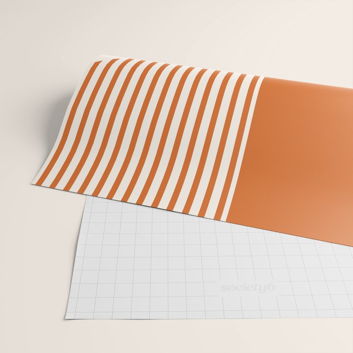 Abstraction Shapes 116 in Navy Blue Orange (Moon Phase Abstract)  Wrapping Paper Gallery Image 2
