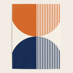 Abstraction Shapes 116 in Navy Blue Orange (Moon Phase Abstract)  Poster Gallery Image 4