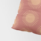 Boho Summer Sun Pattern XIV Earthy Pink and Beige Pillow Sham Gallery Image 4