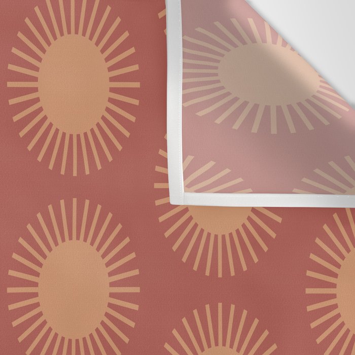 Boho Summer Sun Pattern XIV Earthy Pink and Beige Wall Tapestry Gallery Image 3