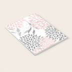 Festive, Floral Prints, Leaves and Blooms, Pink, Gray and White Notebook Gallery Image 3