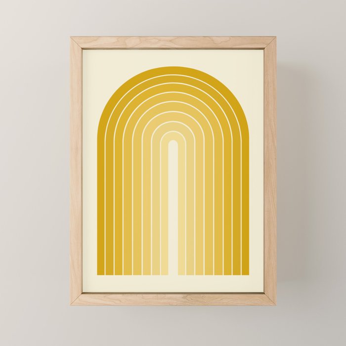 Gradient Arch XXV Gold Sunshine Mid Century Modern Rainbow Mini Art Print Gallery Image 1
