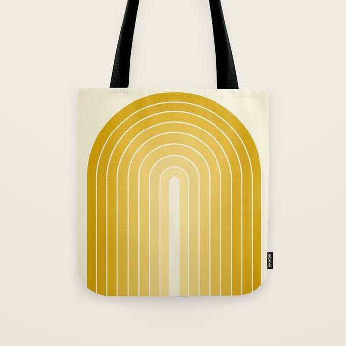 Gradient Arch XXV Gold Sunshine Mid Century Modern Rainbow Tote Bag Gallery Image 1