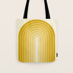Gradient Arch XXV Gold Sunshine Mid Century Modern Rainbow Tote Bag Gallery Image 1