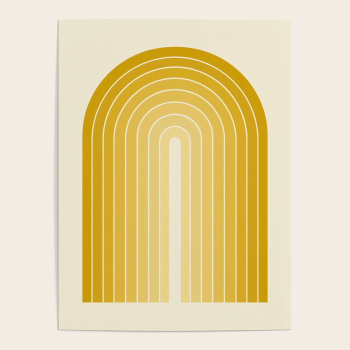 Gradient Arch XXV Gold Sunshine Mid Century Modern Rainbow Poster Gallery Image 4
