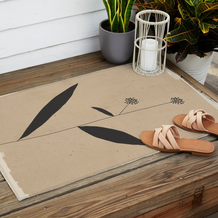 Abstract Art /Minimal Plant 8 Outdoor Rug Gallery Image 2