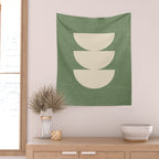 Half Circle 3 - Green Texture Wall Tapestry Gallery Image 2