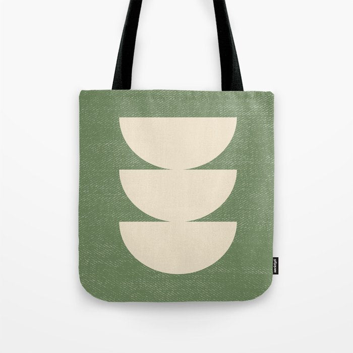 Half Circle 3 - Green Texture Tote Bag Gallery Image 1
